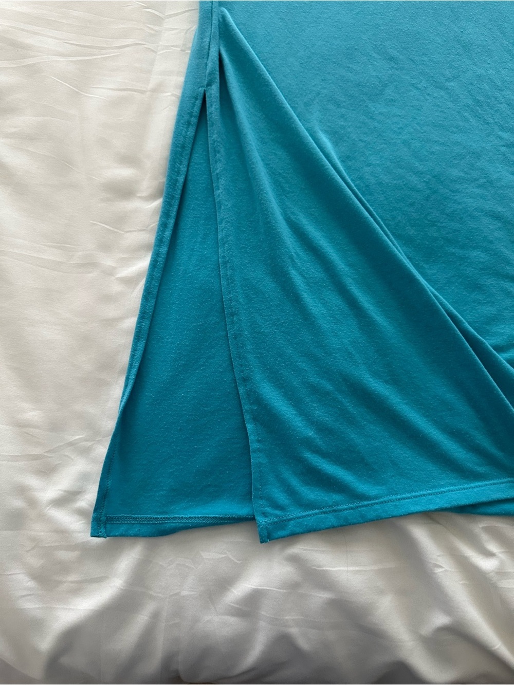 Sleeveless Teal Maxi Dress - Fitted Tank Style - Picture 5 of 7